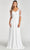 Elizabeth K GL1982 - Applique-Ornate Quarter Sleeve Evening Dress Special Occasion Dress XS / Off White