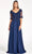 Elizabeth K GL1982 - Applique-Ornate Quarter Sleeve Evening Dress Special Occasion Dress XS / Royal Blue