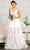 Elizabeth K GL1984 - Sleeveless Floral A-Line Dress Wedding Dresses XS / White