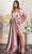 Elizabeth K GL1990 - Split Sleeve High Slit Evening Dress Special Occasion Dress XS / Mauve