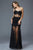 Elizabeth K - GL2012 Laced Sweetheart Tulle Trumpet Dress Special Occasion Dress XS / Black