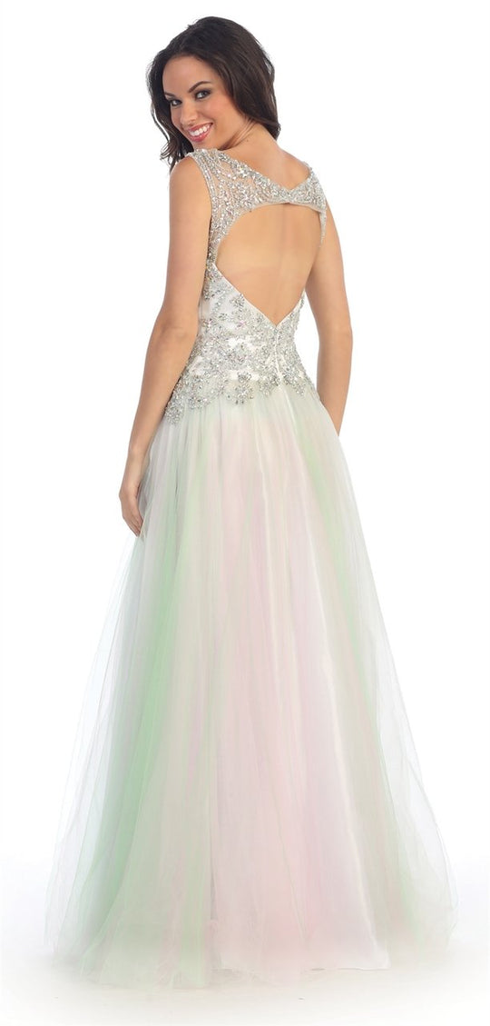 Elizabeth K - GL2017 Beaded Scoop Neck A-Line Gown