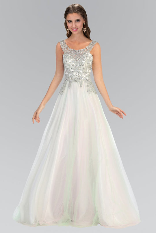 Elizabeth K - GL2017 Beaded Scoop Neck A-Line Gown