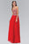 Elizabeth K - GL2018 Strapless Embroidered Chiffon Gown Prom Dresses XS / Red