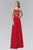 Elizabeth K - GL2027 Jewel Illusion Ornate A-Line Gown Special Occasion Dress XS / Red