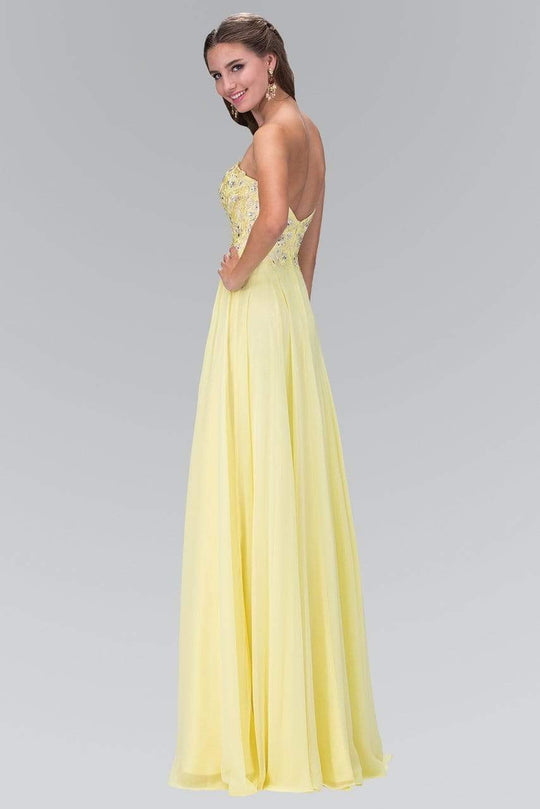 Elizabeth K - GL2049 Strapless Applique Chiffon Gown