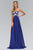 Elizabeth K - GL2050 Strapless Beaded Floral Applique Gown Special Occasion Dress XS / Royal Blue