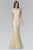 Elizabeth K - GL2054 Laced Bateau Neck Trumpet Gown Special Occasion Dress XS / Ivory/Nude