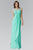 Elizabeth K - GL2061 Beaded Illusion Scoop Neck Chiffon Dress Special Occasion Dress XS / Tiffany