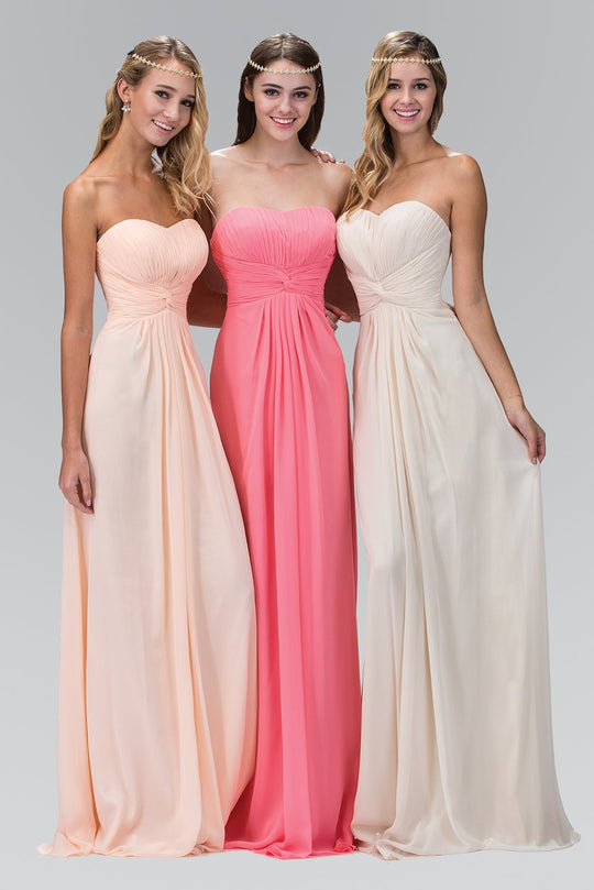 Elizabeth K - GL2068 Pleated Sweetheart Chiffon A-line Dress Special Occasion Dress XS / Champagne