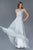 Elizabeth K - GL2085 Sequined Illusion Bateau Neck A-Line Dress Special Occasion Dress XS / Silver