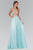 Elizabeth K - GL2093 Sheer Crystal-Crusted A-Line Gown Special Occasion Dress XS / Tiffany