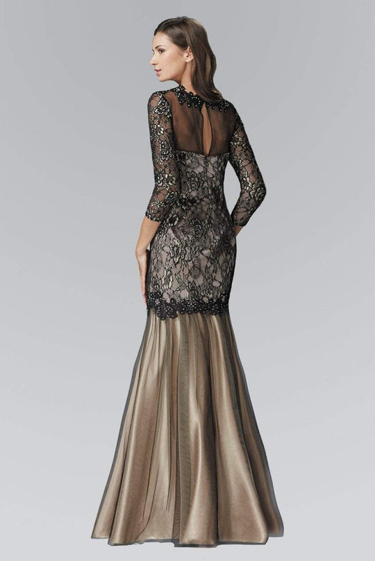 Elizabeth K - GL2107 Three Quarter Sleeve Lace Trumpet Gown