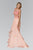 Elizabeth K - GL2108 Embellished Bateau Neck A-Line Gown Special Occasion Dress XS / Peach