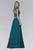 Elizabeth K - GL2119 Bead Embellished V-Neck Chiffon Gown Special Occasion Dress XS / Teal