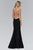 Elizabeth K - GL2142 Jeweled High Neck Gown Special Occasion Dress XS / Black