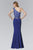 Elizabeth K - GL2143 Beaded Asymmetrical Neck Gown Special Occasion Dress XS / Royal Blue