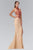 Elizabeth K - GL2147 Jeweled High Neck Trumpet Gown Special Occasion Dress XS / Red/Nude