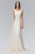 Elizabeth K - GL2170 Lace Embellished Scoop Neck Long Dress Bridesmaid Dresses XS / Ivory
