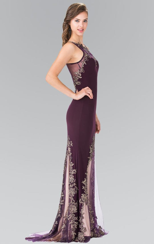 Elizabeth K - GL2204 Embroidered High Neck Gown