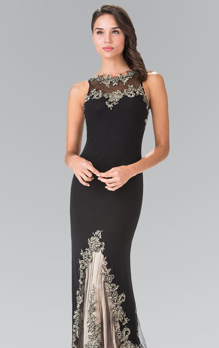 Elizabeth K - GL2204 Embroidered High Neck Gown Special Occasion Dress XS / Black