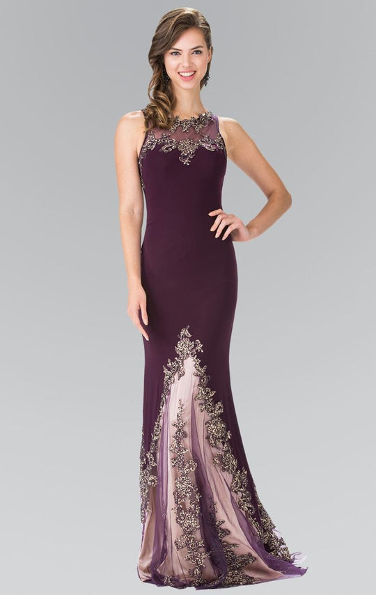 Elizabeth K - GL2204 Embroidered High Neck Gown