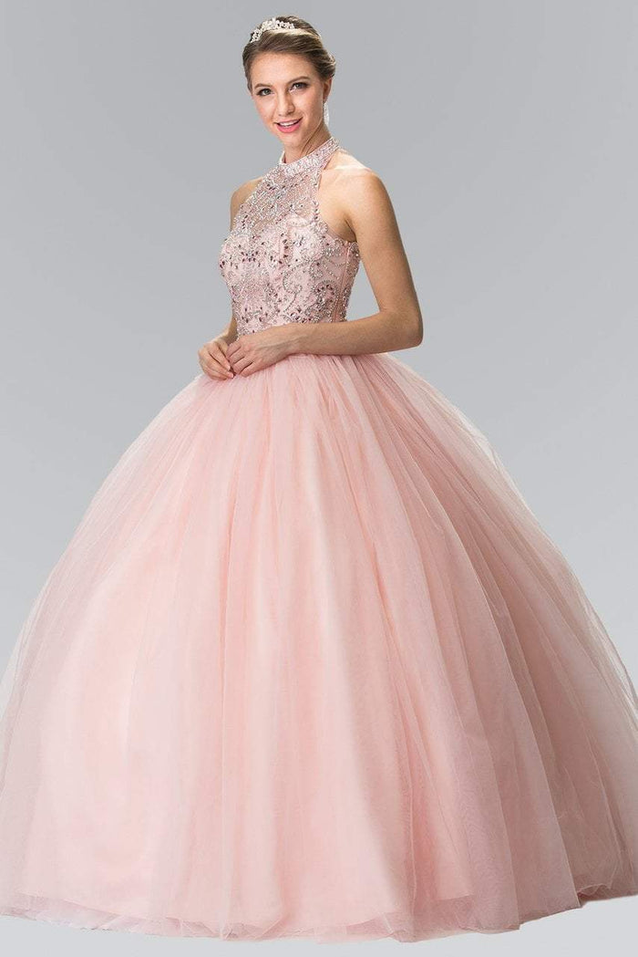 Elizabeth K - GL2206 High Illusion Ornate Ballgown Quinceanera Dresses XS / Blush