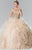 Elizabeth K - GL2208 Embellished Jewel Neck Ballgown Special Occasion Dress XS / Champagne
