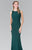 Elizabeth K - GL2222 Embellished Scoop Neck Jersey Sheath Dress Special Occasion Dress XS / Green