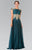 Elizabeth K - GL2228 Embellished Bateau Chiffon A-Line Dress Special Occasion Dress XS / Teal