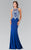 Elizabeth K - GL2232 Embellished High Neck Jersey Sheath Dress Evening Dresses XS / Royal Blue