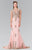 Elizabeth K - GL2233 Embellished High Neck Jersey Trumpet Dress Special Occasion Dress XS / D/Rose