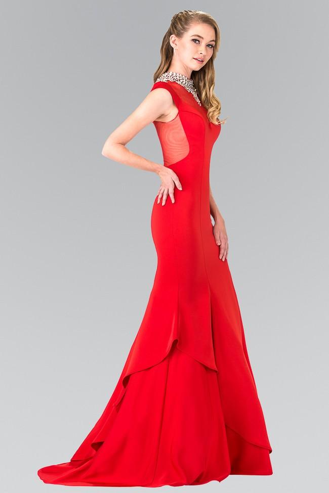 Elizabeth K - GL2242 High Neck Mermaid Gown Special Occasion Dress XS / Red