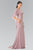 Elizabeth K - GL2254 Caped Long Dress Special Occasion Dress XS / Mocha