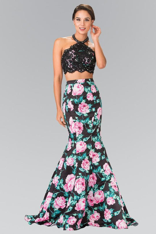 Elizabeth K - GL2259 Two-Piece Halter Mermaid Gown