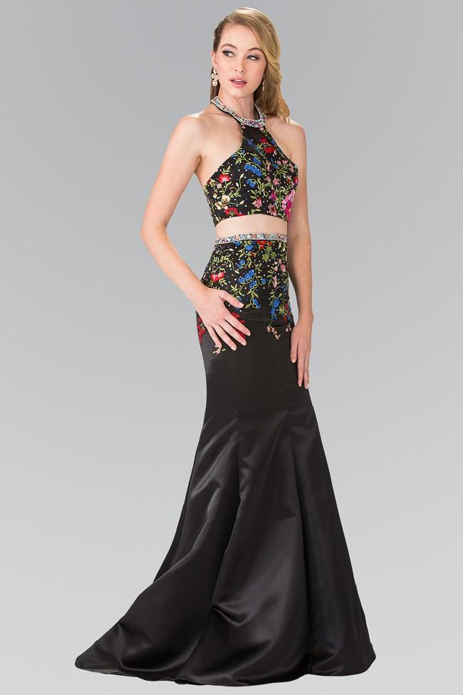 Elizabeth K - GL2260 Two-Piece Halter Mermaid Gown Special Occasion Dress XS / Black