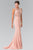 Elizabeth K - GL2267 Sleeveless Beaded Long Dress Special Occasion Dress XS / Blush