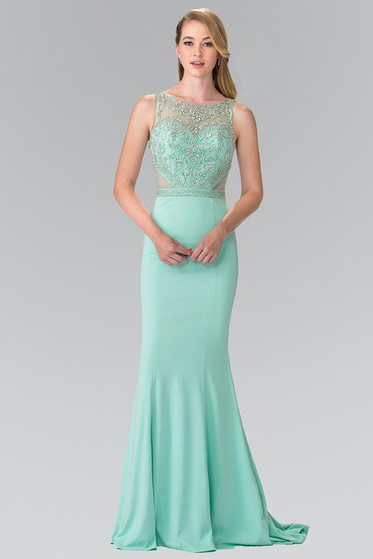 Elizabeth K - GL2267 Sleeveless Beaded Long Dress