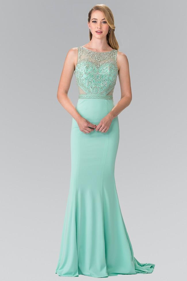 Elizabeth K - GL2267 Sleeveless Beaded Long Dress Special Occasion Dress XS / Tiffany