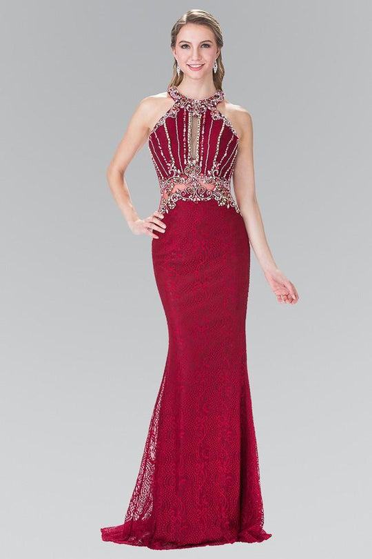 Elizabeth K - GL2275 Halter Embellished Long Dress