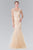 Elizabeth K - GL2276 Sleeveless Illusion Tulle Trumpet Gown Special Occasion Dress XS / Champagne