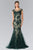 Elizabeth K - GL2276 Sleeveless Illusion Tulle Trumpet Gown Special Occasion Dress XS / Green