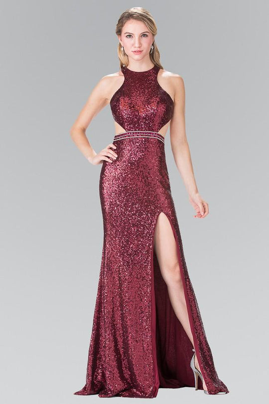 Elizabeth K - GL2278 Halter Long Dress with Slit