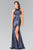 Elizabeth K - GL2278 Halter Long Dress with Slit Special Occasion Dress XS / Navy