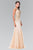 Elizabeth K GL2283 Gold Embroidered Tulle Trumpet Gown - 1 pc Champagne In Size S Available CCSALE S / Champagne