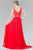 Elizabeth K - GL2293 V-Neck with Embellished Waist Chiffon Gown Bridesmaid Dresses