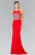 Elizabeth K - GL2294 Beaded High Neck Rome Jersey Trumpet Gown Special Occasion Dress XS / Red