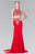 Elizabeth K - GL2296 Embellished High Neck Rome Jersey Dress Special Occasion Dress XS / Red