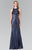 Elizabeth K - GL2299 Long Dress with Side Cut Outs Special Occasion Dress XS / Navy