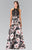 Elizabeth K - GL2302 Long Halter Floral Gown Special Occasion Dress XS / Pink/Black